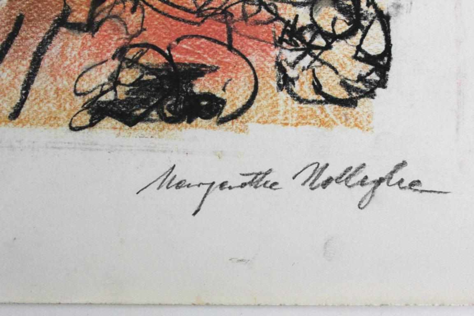 Hollegha Margarehte (geb. 1935) Ohne Titel Farrbstift und Kohle handsigniert 39,5 x 37,5 cm - Bild 2 aus 2