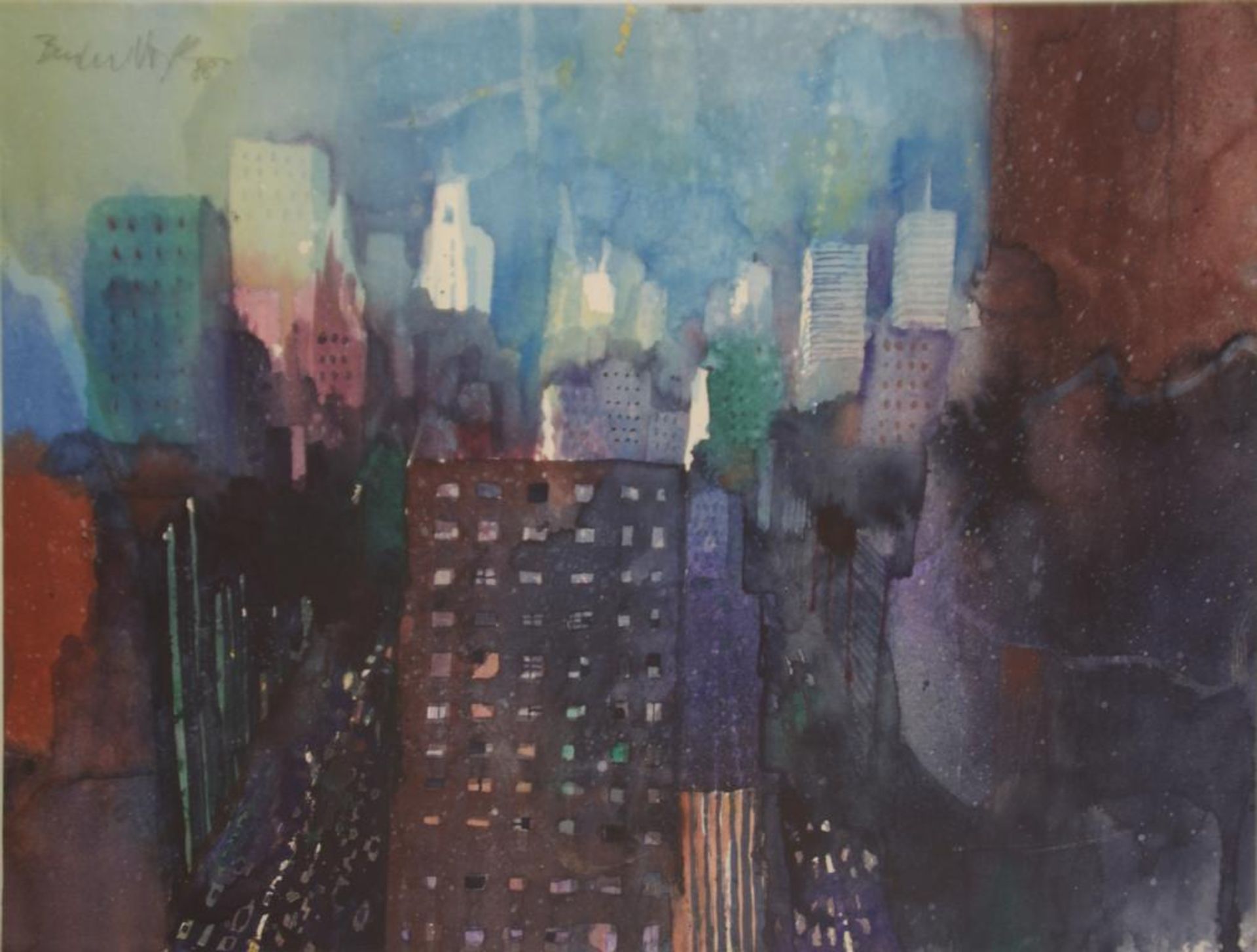 Vogel Bernhard (geb. 1961) New York 1988 Aquarel auf Papier handsigniert 29 x 38 cm