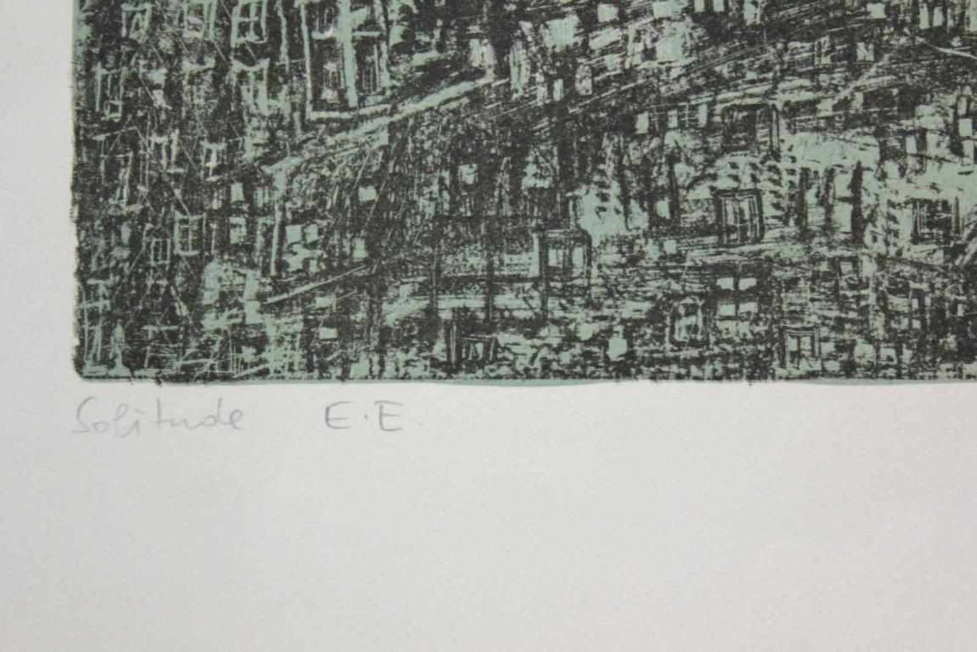 Verlon André (1917-1994) Solitude (grün) 1964 Lithograhie handsigniert, datiert, Solitude, E.E 65 - Bild 3 aus 3