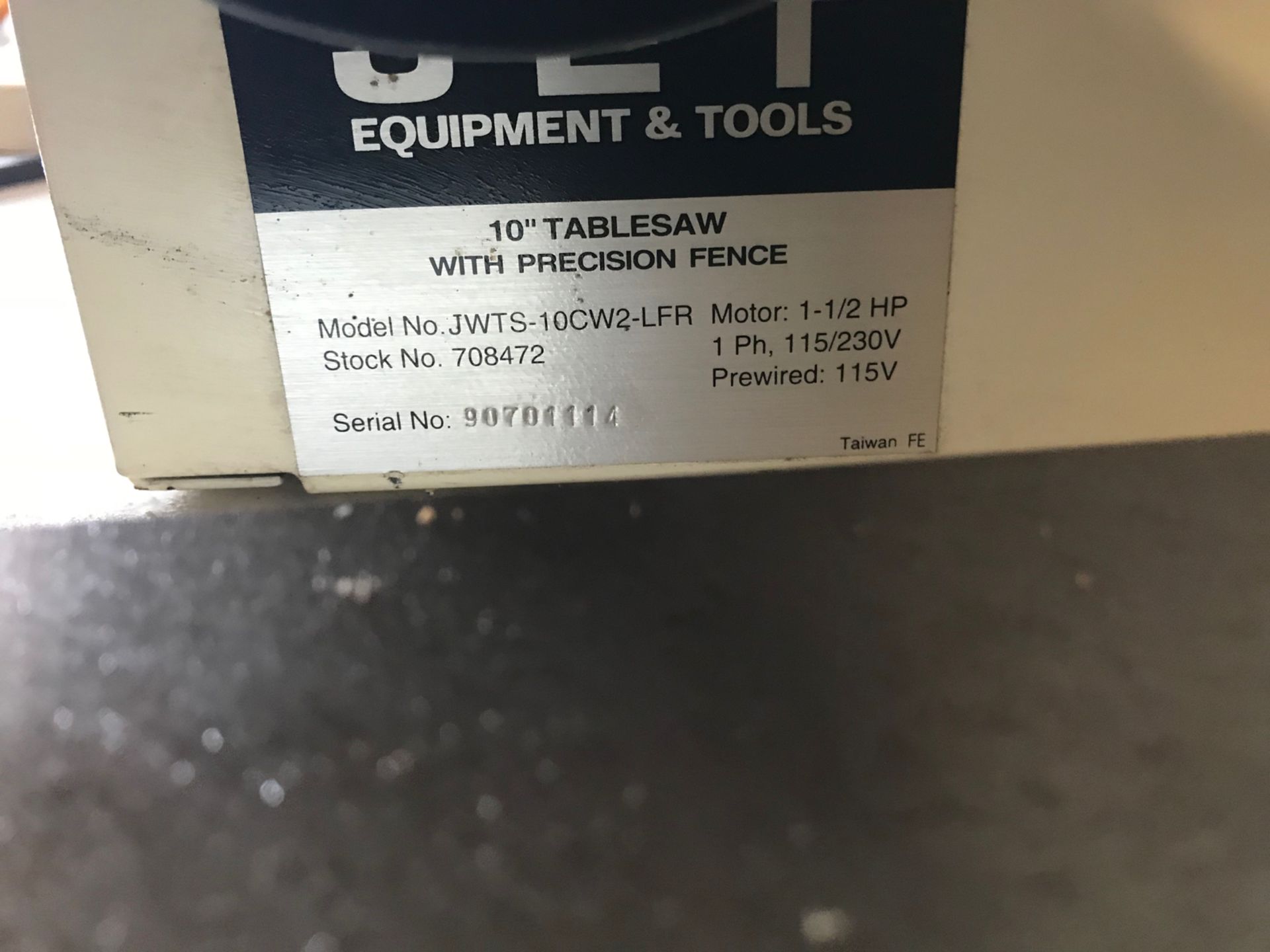 (8009)Jet 10'' contractor table saw, 110v Model JWTS11 - Image 4 of 4