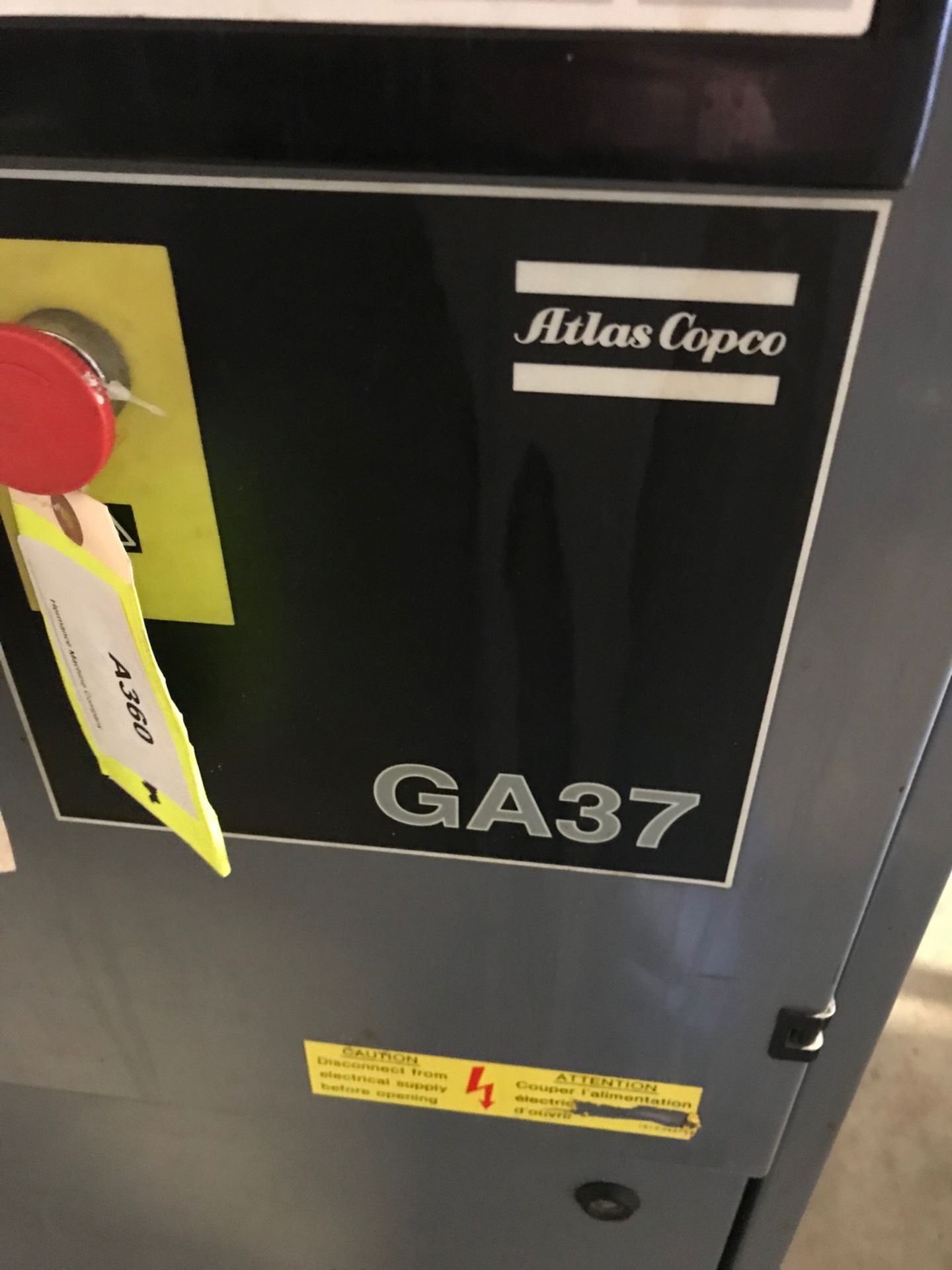 (8044) ATLAS COPCO "GA-37" Rotary Screw Air Compressor; USED - Image 6 of 6