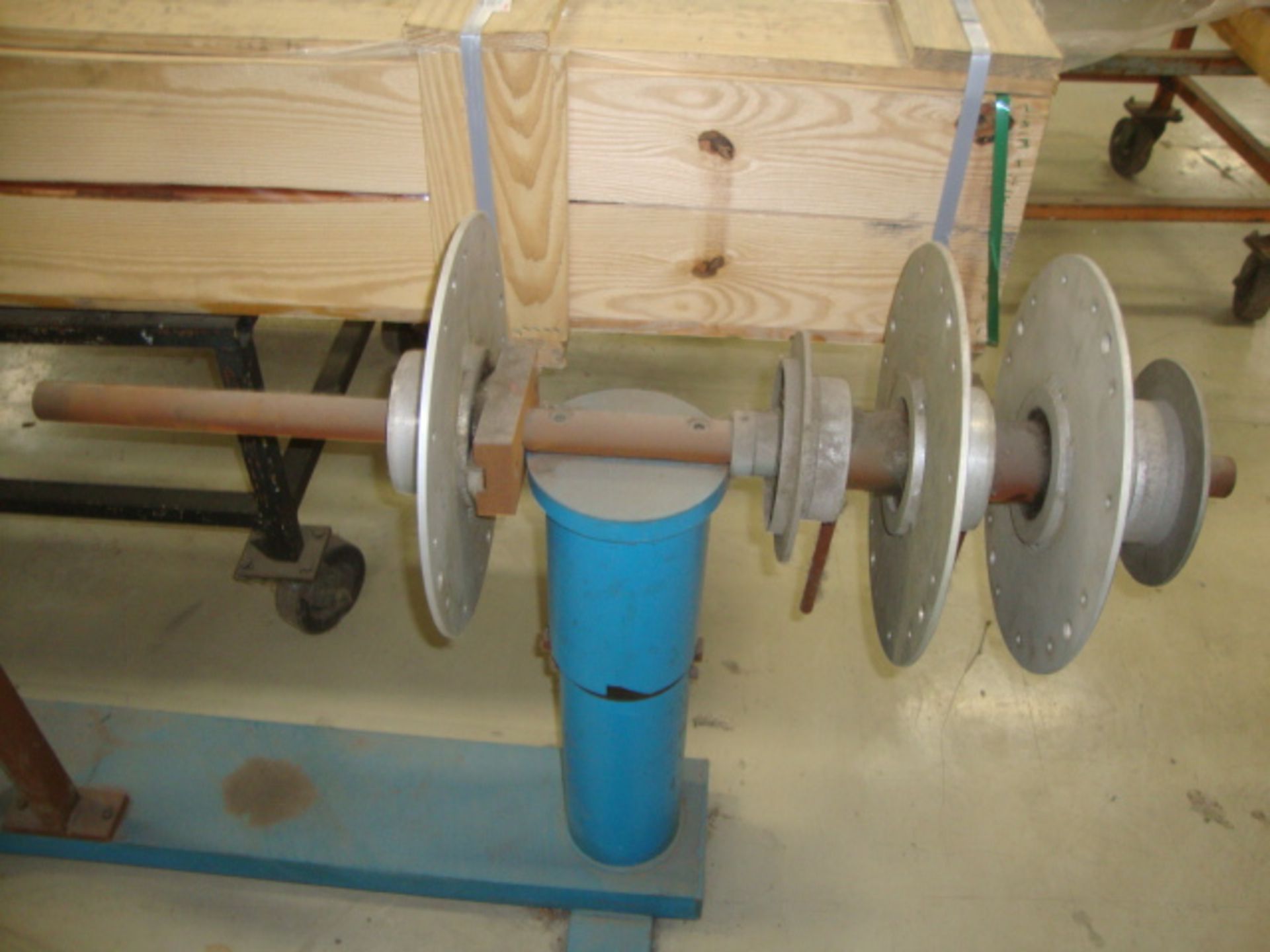 Tubing Spool Stand, spool towers rotate, approx. 120" x 36" x 55" tall - Image 3 of 5