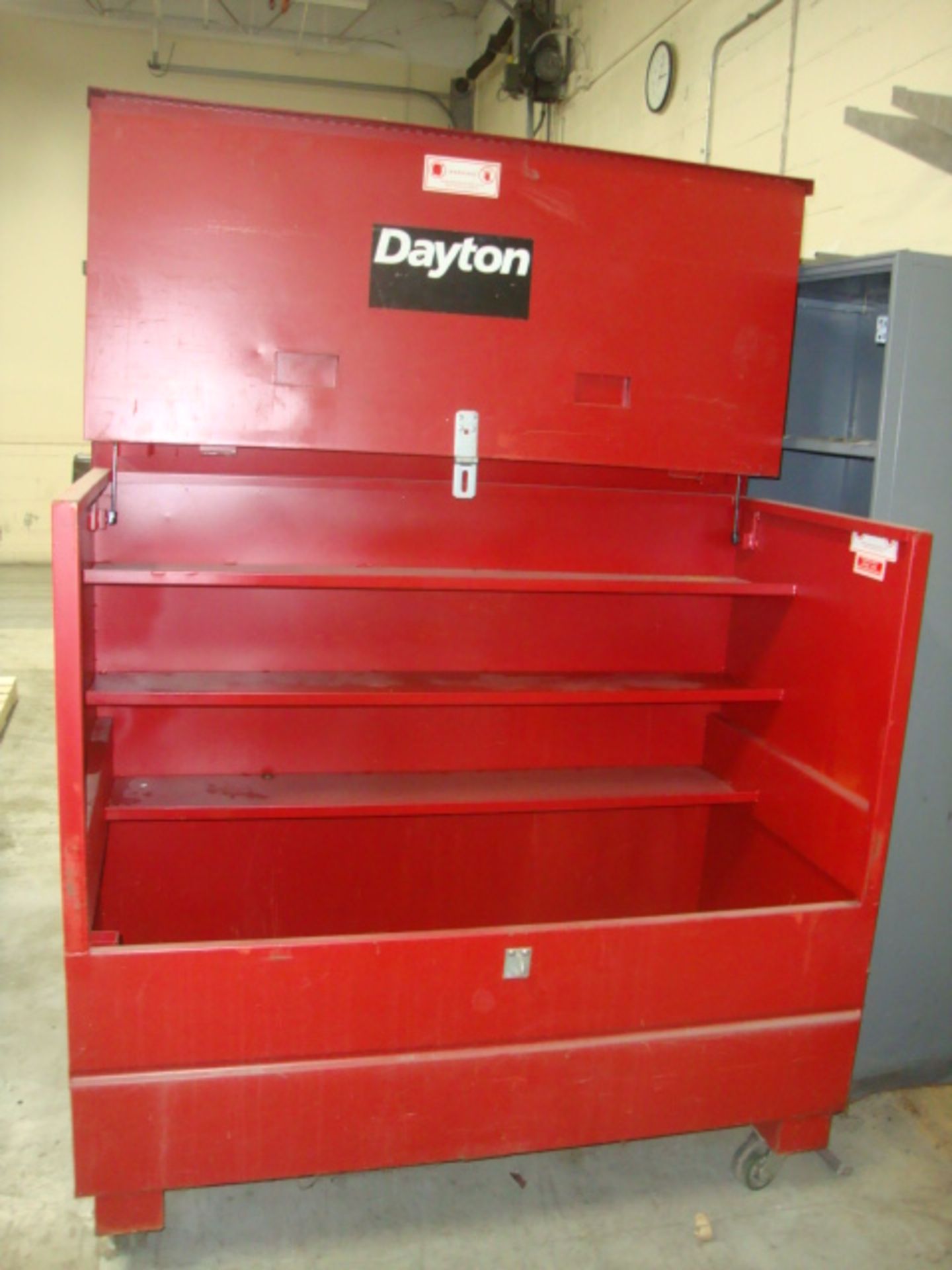 Huge Dayton Job Box on Swivel Casters, 2000lb capacity, approx. 60" x 31" x 58" tall - Image 2 of 4