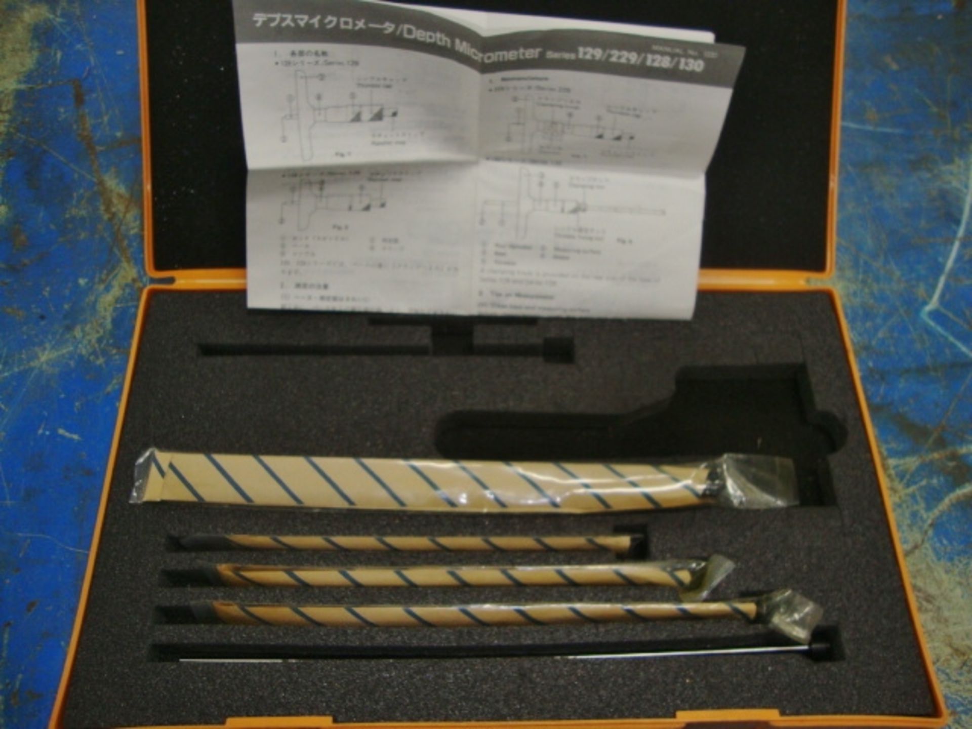 Mitutoyo 5 Depth Micrometer Rods Only in Case