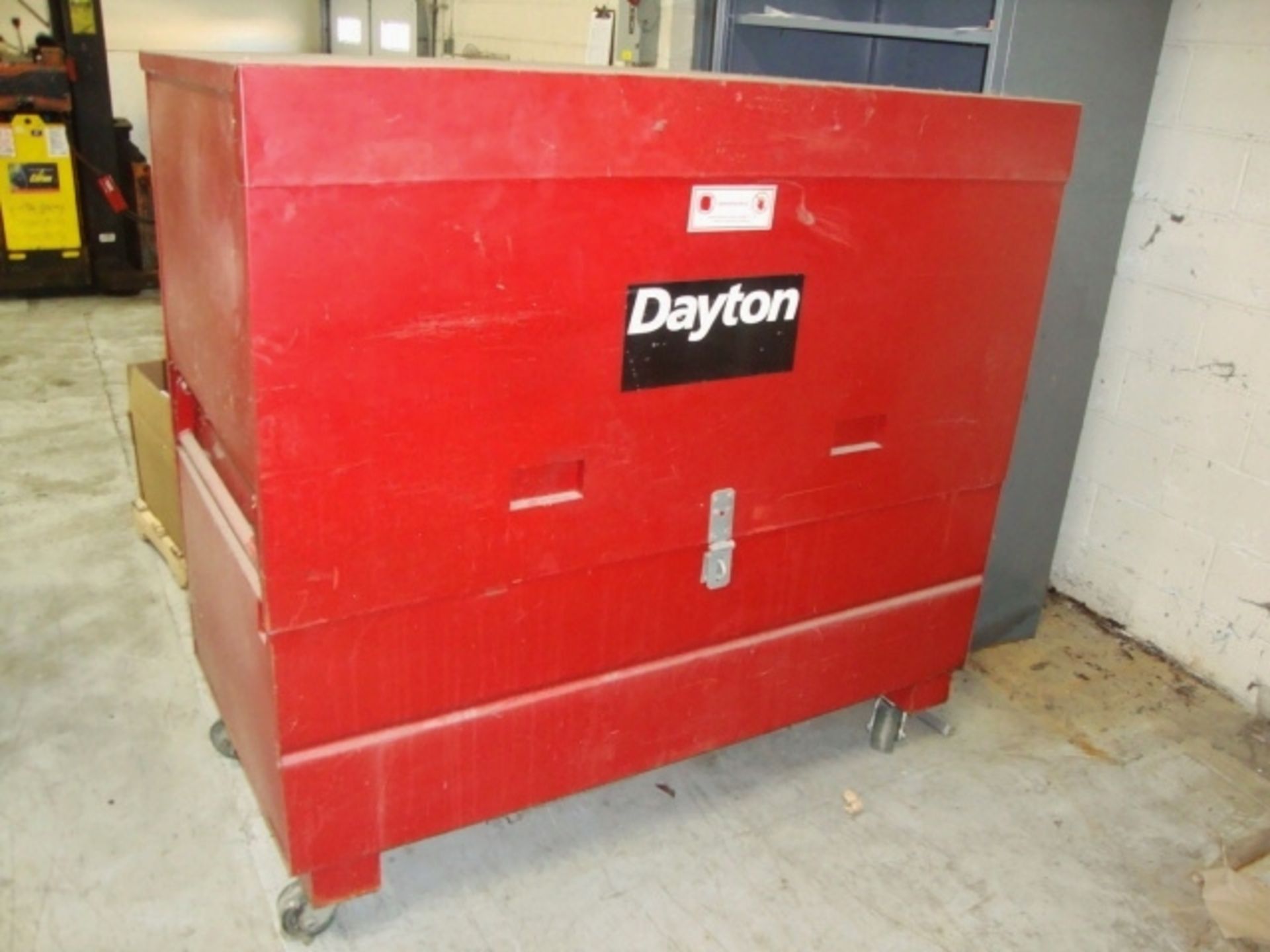 Huge Dayton Job Box on Swivel Casters, 2000lb capacity, approx. 60" x 31" x 58" tall