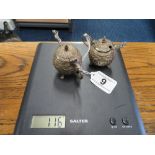 Two indian silver mustard pots 116g
