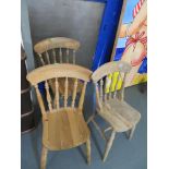 Three pine chairs