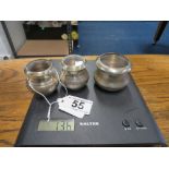 Three silver pots 136g