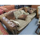 Large chesterfield sofa with cushions
