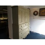 Large chest on draws in pitch pine and oak