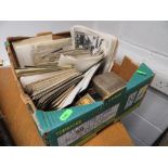 Box of post cards and photographs