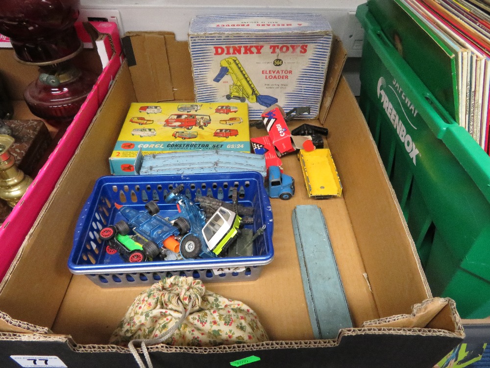 Box of dinky and corgi cars