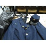 British rail 1983 train drivers jacket, drivers cap, waterproof set and cap