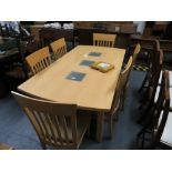 Dining table and six chairs