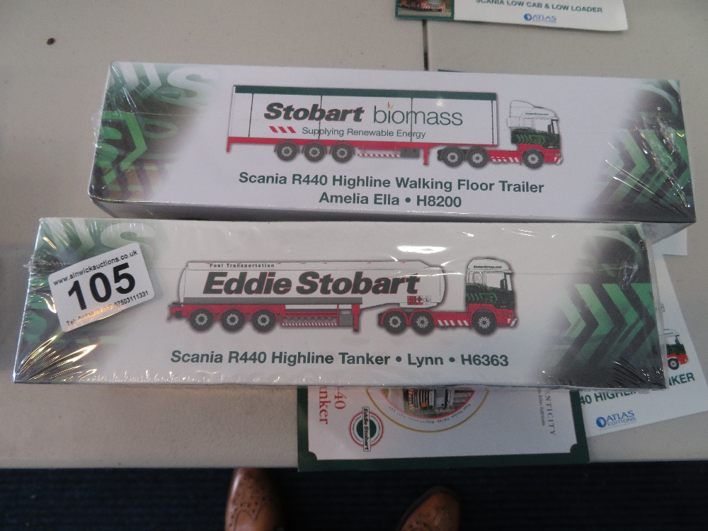 Two boxed Eddie Stobart trucks