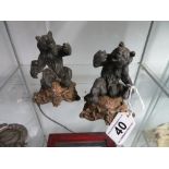 Two spelter bears