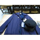 LNER drivers jacket, drivers cap, rule book, dungarees, and outer over jacket