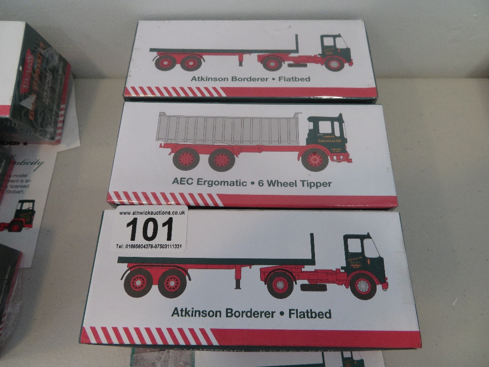 Three boxed Eddie Stobart trucks