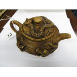 Two dragon china tea pot - signed