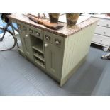 Kitchen island with granite top