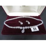 Queen Victoria coranation necklace and earings 535 of 950 silver collets and swarovski