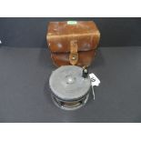 Hardy perfect size 3 and 3.1/4 mk2 wide drum with leather case unmarked