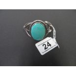 Silver turquoise bangle