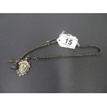 Silver fancy watch chain Winners of C and DL 1902-03 football fobe