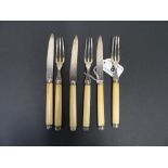 French silver and ivory cutlery