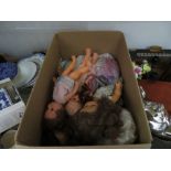 box of old dolls