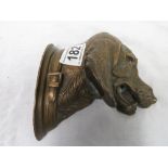 Fine late 19th centuary bronze half plaque of gun dog