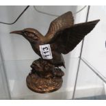 large bronze cast kingfisher