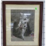 Pastel clown signed D CORS 1926