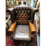 Wing back chesterfield chair