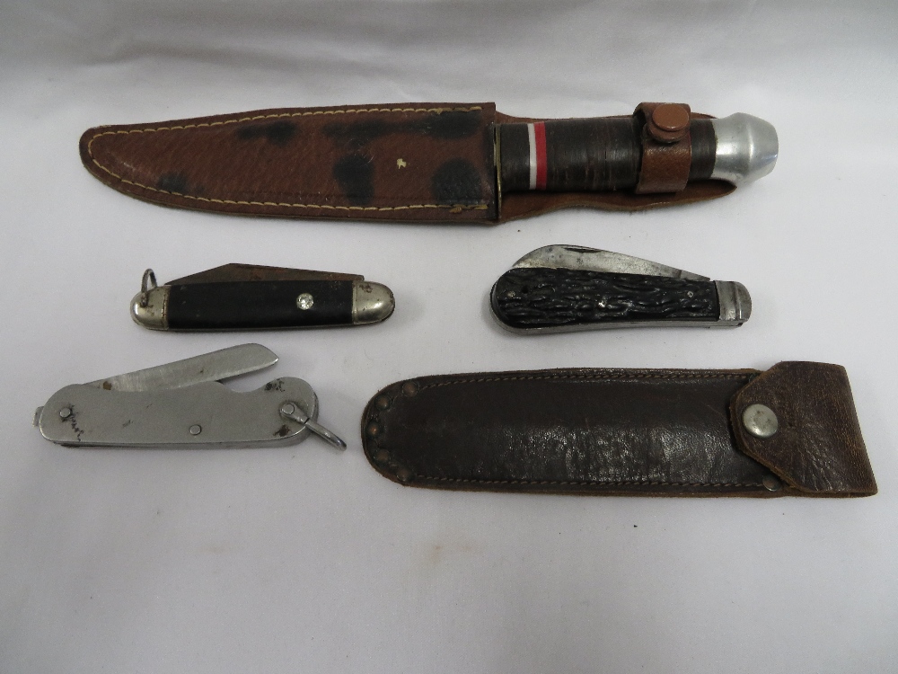 Selection of knifes including commando throwing knifes
