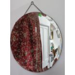 round bevelled mirror