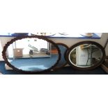 3 wood framed mirrors