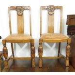 highly carved extending table with 2 chairs