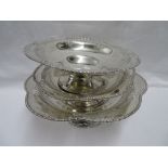3 hallmarked silver dishes all matching 1270g