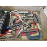 box of tools and measuring equipment