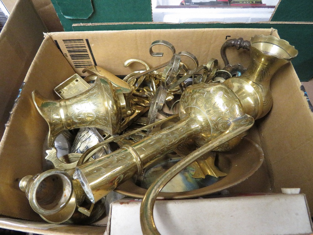 Box of brass ware - Image 2 of 2