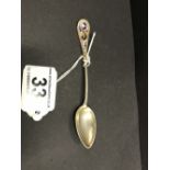 Russian enamal spoon silver 900