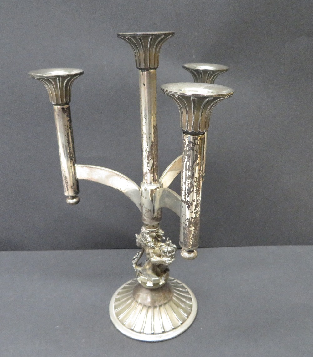 Queens silver jubilee candelabrum limited edition of 250 23 troy ozs orinal cost £435 boxed and - Image 4 of 18