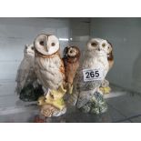 five white mackay royal doulton sealed whisky owls