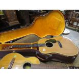 Matsuoka dreadnaught guitar 1970s in case rose wood finish