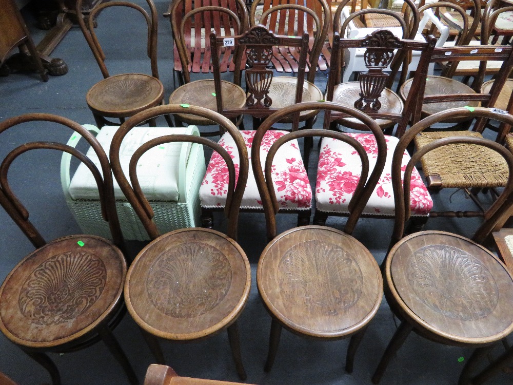 Four bentwood cafe chairs
