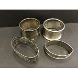 Four serviette rings sterling silver 95g