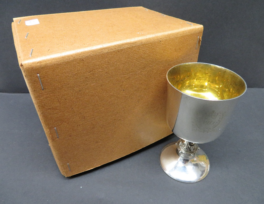 Sterling silver silver jubilee goblet by aurum 161g boxed and paper work - Image 14 of 14