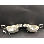 Two hallmarked london gravey boats 751g