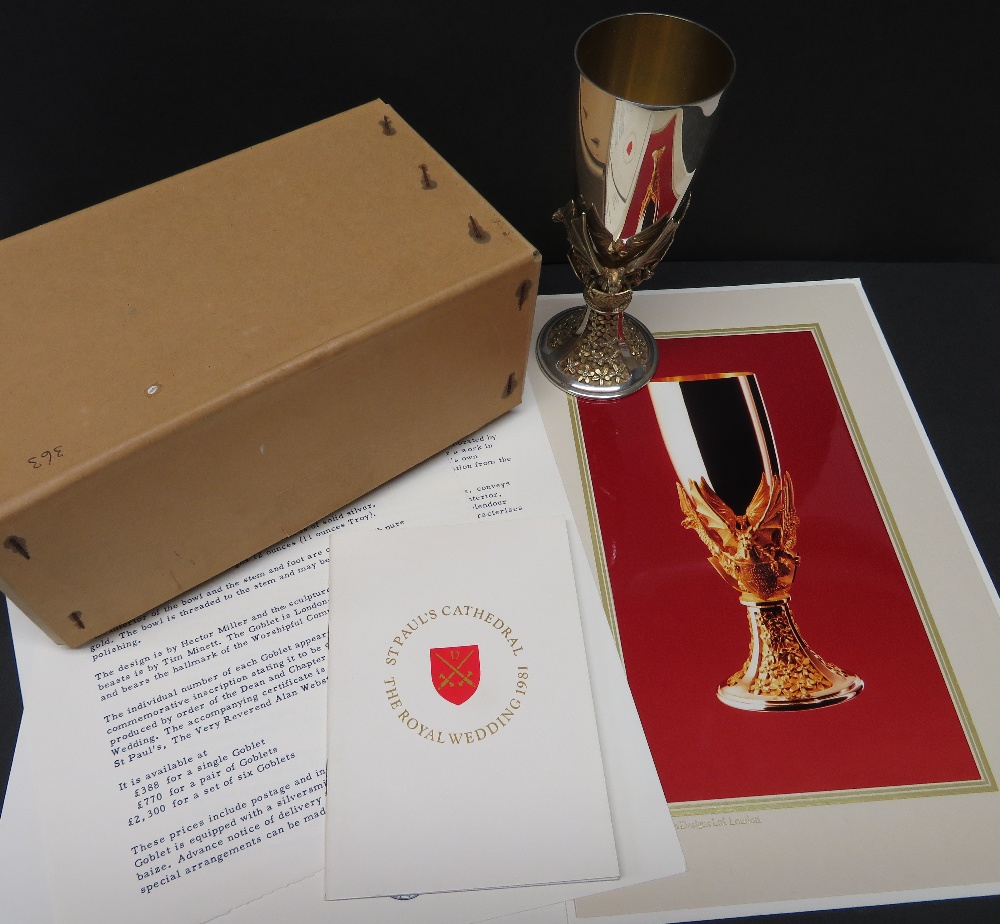 Winchestor cathedral goblet by aurum 393g sterling silver number 575 of 900 boxed and paper work - Image 9 of 9